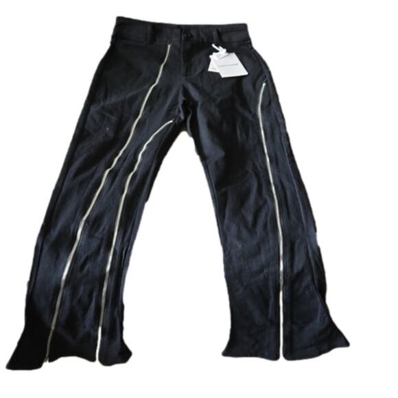 Poikilotherm Other - Poikilotherm Goth Punk Black Zipper Detail Pants Unisex Large Runs Small NWT